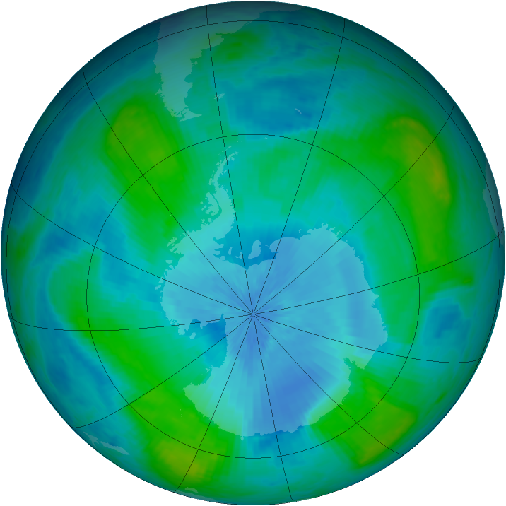 Antarctic ozone map for 17 February 2003